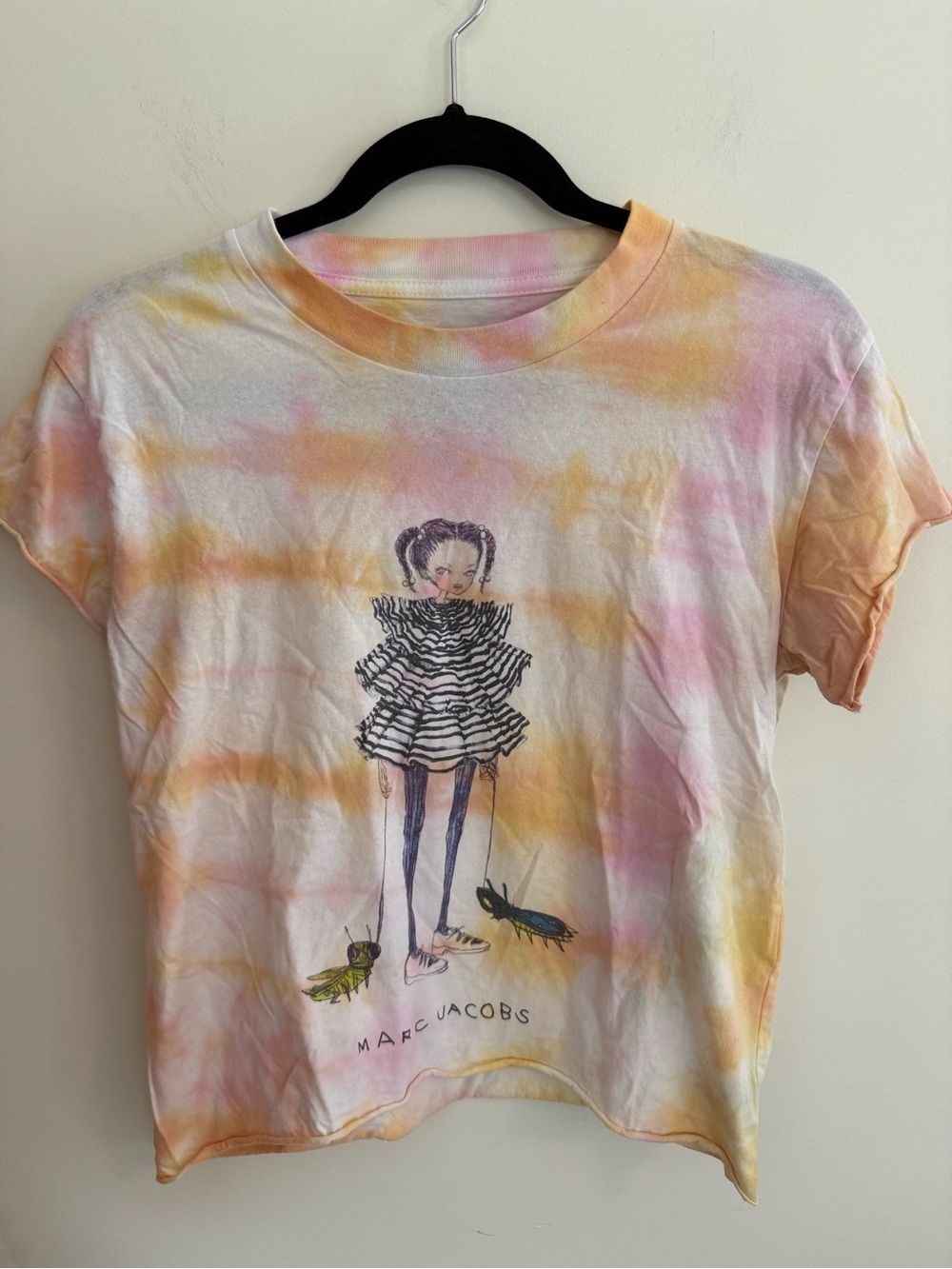 Eri Wakiyama x Marc Jacobs Tie-Dye Graphic Tee in Pink & Yellow